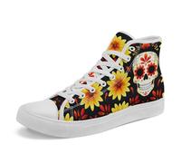 AWSOLE Gothic Skull High-Top Canvas Sneakers for Men Women Bold and Edgy Sneaker Design for Casual Wear Flat Walking Shoes