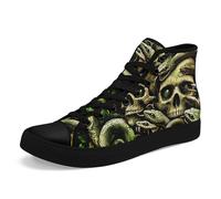 AWSOLE Gothic Skull High-Top Canvas Sneakers for Men Women Bold and Edgy Sneaker Design for Casual Wear Flat Walking Shoes