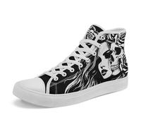 AWSOLE Gothic Skull High-Top Canvas Sneakers for Men Women Bold and Edgy Sneaker Design for Casual Wear Flat Walking Shoes