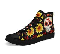 AWSOLE Gothic Skull High-Top Canvas Sneakers for Men Women Bold and Edgy Sneaker Design for Casual Wear Flat Walking Shoes