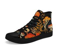 AWSOLE Mushroom Forest High Top Canvas Sneakers for Women Men Vintage Gothic Aesthetic Shoes Natural Print Casual Shoes