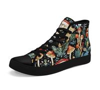 AWSOLE Mushroom Forest High Top Canvas Sneakers for Women Men Vintage Gothic Aesthetic Shoes Natural Print Casual Shoes