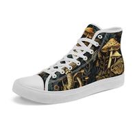 AWSOLE Mushroom Forest High Top Canvas Sneakers for Women Men Vintage Gothic Aesthetic Shoes Natural Print Casual Shoes