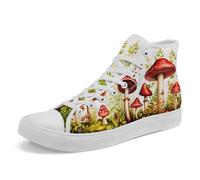 AWSOLE Mushroom Forest High Top Canvas Sneakers for Women Men Vintage Gothic Aesthetic Shoes Natural Print Casual Shoes