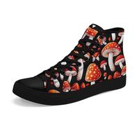 AWSOLE Mushroom Forest High Top Canvas Sneakers for Women Men Vintage Gothic Aesthetic Shoes Natural Print Casual Shoes