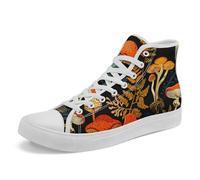 AWSOLE Mushroom Forest High Top Canvas Sneakers for Women Men Vintage Gothic Aesthetic Shoes Natural Print Casual Shoes