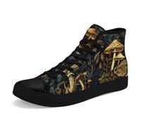 AWSOLE Mushroom Forest High Top Canvas Sneakers for Women Men Vintage Gothic Aesthetic Shoes Natural Print Casual Shoes