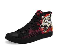 AWSOLE Skull High Top Sneaker for Men Women Fashion Rose Gothic Canvas Shoes Unisex Lace Up Casual Trendy Walking Flat Shoes