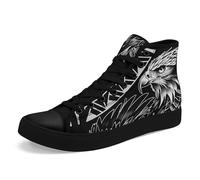 AWSOLE Skull High Top Sneaker for Men Women Fashion Rose Gothic Canvas Shoes Unisex Lace Up Casual Trendy Walking Flat Shoes