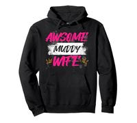 Awsome Muddy Wife Muddy Race Mud Run Mud Run Pullover Hoodie