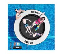 AWSUM 8FT Inflatable Water Hammock Round Floating River Raft Ring Circle Dock Lake Floats Swimming Pool Platform for Adults Island for Party