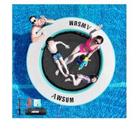 AWSUM 8FT Inflatable Water Hammock Round Floating River Raft Ring Circle Dock Lake Floats Swimming Pool Platform for Adults Island for Party