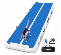 AWSUM Air Roll with Tracking Matte Inflatable | Reinforced 1000D PVC construction. The 600W electric pump inflates in 1 minute. For gymnastics, flipping, cheerleader