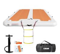 AWSUM Inflatable Floating Dock, 12ft Non-Slip EVA Surface Inflatable Swim Platform Dock for Lake, Inflatable Water Mat Floating Island Raft for Pool Beach Ocean