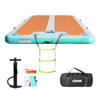 AWSUM Inflatable Floating Dock, 12ft Non-Slip EVA Surface Inflatable Swim Platform Dock for Lake, Inflatable Water Mat Floating Island Raft for Pool Beach Ocean