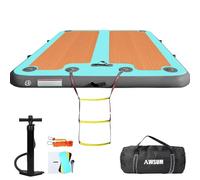 AWSUM Inflatable Floating Dock, 15ft Non-Slip EVA Surface Inflatable Swim Platform Dock for Lake, Inflatable Water Mat Floating Island Raft for Pool Beach Ocean