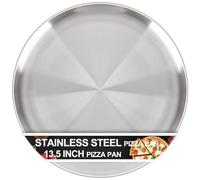 AWTBDP 13½ Inch Pizza Pan For Oven, Non-Stick Large Round Stainless Steel Pizza Pans, Durable Non-Toxic Pizza Tray For Cookie Pizza Pie Cake, Easy Clean & Dishwasher Safe
