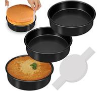 AWTBDP 8 Inch Cake Pan Set of 3, Nonstick Baking Pans Set with 100PCS Pre-cut Parchment Paper for Layer Cakes, Durable Round Cake Pans Sets for Baking for Birthday Christmas, Dishwasher Safe