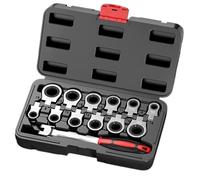 AWTEDPLM Torque Wrenches Portable 8/13-piece Set Shaking Head Replaceable Ratchet Wrench Interchangeable Heads, for Car Repair(13pcs-HTBS)