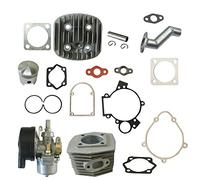 awtetpje 47mm(1.85in) Cylinder Head Piston Kit with Carburetor for 66cc 80cc 2 Stroke Engine Motorized Bicycle Bike Motor
