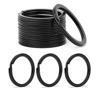 AWTOK 1.25 Inch Flat Split Key Chain Rings Apply for House Keys (Metal, Black, 12pcsPackage)