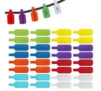 Awubsd 64 Pcs Cable Labels Tags Write on Multi Colour Cable Plug Tags | Cable Identification Tags,Reusable Wire Markers Durable Nylon for Organizing Wires and Identification Home and Office Use