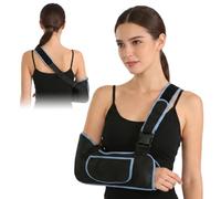 Awubsd Arm Sling for Shoulder Support, Left and Right, Blue | Adjustable Quick-Release Strap, Breathable Polyester Mesh, Padded Shoulder Panel, Front Pocket and Thumb Loop