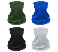 Awumbuk Men's 4-Pack Windproof Neck Gaiter | Breathable Multifunctional Snood for Hiking, Cycling & Running | All-Weather Lightweight Face Cover, Sports Scarf for Outdoor Adventures