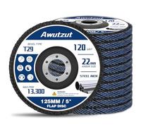 Awutzut Flap Discs 125mm 120 Grit Aluminium Oxide Grinding Discs T29 for Angle Grinder (12PCS)