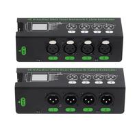Awwertse 1Pair 4CH 3 Pin Audio/over Network Cable Extender DMX512 Network Signal Extender XLR to RJ45 Adapter 1 Male+1 Female
