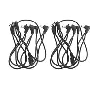 Awwertse 2X 6 Ways Electrode Daisy Chain Harness Cable Copper Wire for Guitar Effects Power Supply Adapter Splitter Black