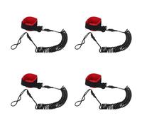 Awwertse 4pcs 10.6Ft Ankle Leash Surfing Coiled Stand Up Paddle Board Black Tpu Paddle Board Foot Leg Rope