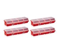 Awwertse 4X Mini Screw Parts Box Storage Case Recycled Material 400.0g Red