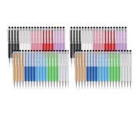 Awwertse 80Pcs Crystal Ballpoint Pen Bulk Shiny 2 in 1 Slim Crystal Screen Stylus Black Gel Ink Ballpoint Glitter Pen