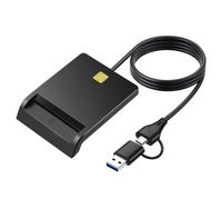 Awwertse For DNIE ATM IC ID Bank SIM Card Reader USB 2.0 Intelligent Multi-Function Portable USB Port+ Type-C Port