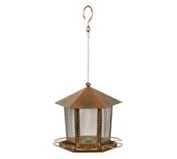 Awwertse Large Capacity Garden Bird Feeder Squirrel-Proof Heavy Duty Iron Bird Food Bowl Hanging Parrot Feeding Station Outdoor