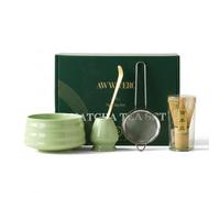 AWWVERO Matcha Set Complete Matcha Kit with Traditional Matcha Whisk Set Enjoy Cafe-Style Matcha at Home Perfectly Creamy Matcha(05, Green)