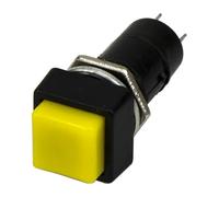 AWWVRLMM 100pcs / lot PBS-12B 12mm Reset - Off Square Push Button Switch SPST pushbutton(Giallo)