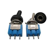 AWWVRLMM 10pc/LOT Blue Mini Switch MTS-102 3-Pin SPDT ON-ON 6A 125VAC Miniature Toggle Switches+10pcs Waterproof Cap