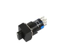 AWWVRLMM 10pcs 16MM LA16F-22X/3 Mini Power Supply Latching Button Switch 2NO2NC Spring Type Three Archives Position Rotating Switch