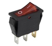 AWWVRLMM 50pcs / lot KCD3-102N perforate 26 x 11 mm 3 pin ON - ON Boat Rocker Switch Power Switch with 220V Light(Rosso)