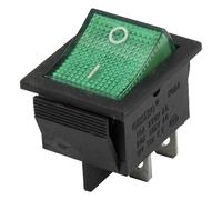 AWWVRLMM 50pcs / lot KCD4-201N perforate 26 x 22 mm 4 pin ON - Off Boat Rocker Switch Power Switch with 220V Bulb 24V LED Light(Vert,24V LED)