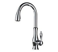 AWWVRLMM Kitchen Sink Faucet for Bar Farmhouse Commercial, Brass Bright Golden Kitchen Faucet, Pull Out Kitchen Sink Water Tap, Single Handle Mixer Tap, 360 Rotation Kitchen Shower Faucet(Cromo)