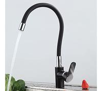 AWWVRLMM Kitchen Sink Faucet for Bar Farmhouse Commercial, Pull Down Pre-Rinse Sprayer Kitchen Faucets Tap, Brass Single Handle Black Modern Crane, 360 ° Rotatble Spout Faucet Basin Faucet