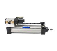 AWWVRLMM Pneumatic SC Standard Solenoid Valve Integrated Cylinder SCF32x25-500-1000 Air Cylinders Set with Fittings Valve Base(GRD9L-R)