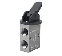 AWWVRLMM S3HL-M5/06/08 M5 1/8quot; 1/4quot; 3/2 Way Handle Control Pneumatic Mechanical Valve 1Pcs(0.25 Inch)