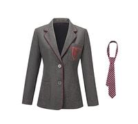 AwwwCos Top Tie Only Matilda the Musical Cosplay Gray Costume School Jacket Girl JK Uniform Party Outfit Women, Gray Female C, Medium
