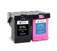 AWXGFVKZ 67XL 67 Ink Cartridge Compatible With Deskjet 1225 2732 2752 2755 Deskjet Plus 4140 4152 4155 4158 Printers Replacement For 67XL Ink(2 Pcs)