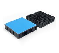 Awxlumv 2PCS Aluminum Heat Sink 60mmx60mmx15mm With Thermal Conductive Adhesive Tape, Square Module Heatsink Profile Cooling Fin Cooler for Chip CPU Power Amplifier Phone Base Station Router