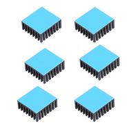 Awxlumv 6pcs Small Heatsink 25x25x10mm / 0.98x0.98x0.39inch Aluminum Heat sink Cooler Radiator with Thermal Conductive Double Sided Tape Cooling for ASUS ROG Ally GPU IC Chips (25mmx25mmx10mm, Black)